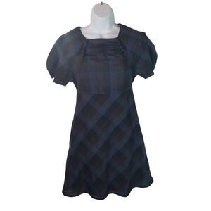Billy Reid  plaid Coquette Babydoll button short sleeve dress